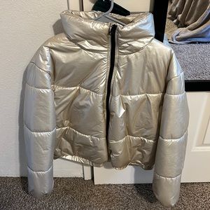 Gold puffer jacket